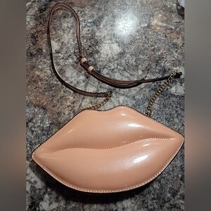 Aldo Tan Lip-Shaped Clutch